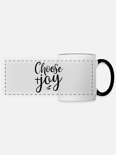 Choose Joy - Panoramatasse - Weiß/Schwarz