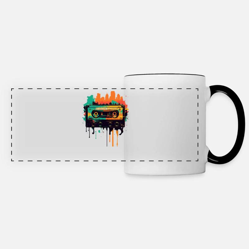 Retro Mixtape - Panoramic Mug - white/black