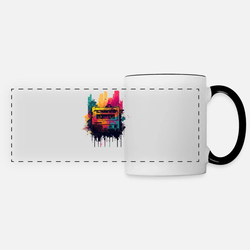 Retro Mixtape - Panoramic Mug - white/black