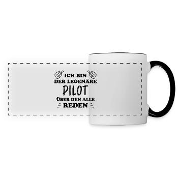 Pilot Lustige Spruch Flug Flugsport Pilot Geschenk - Panoramatasse - Weiß/Schwarz - Vorne