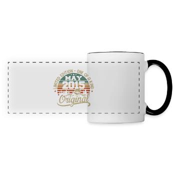 Mai 2015 anniversaire Mai 2015 cadeau 2015 Mai - Mug panoramique contrasté et blanc - blanc/noir - Devant