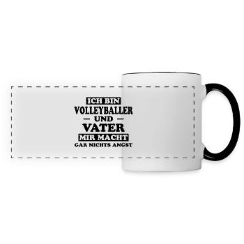 Volleyball Lustige Spruch Beachvolleyball Geschenk - Panoramatasse - Weiß/Schwarz - Vorne