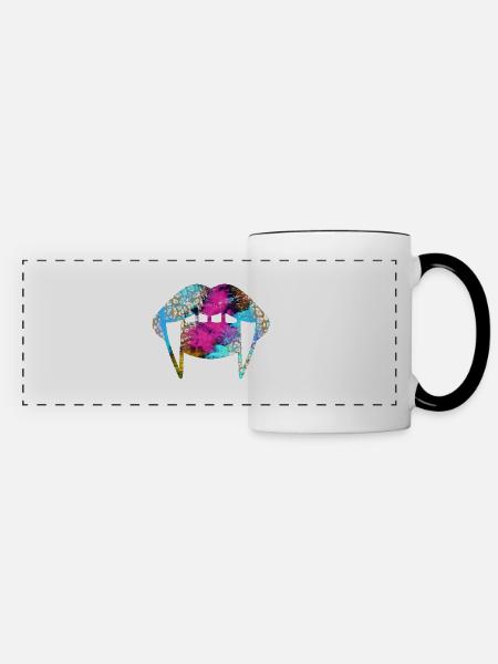 Groovy Vampirelips Light Blue Purple - Panoramatasse - Weiß/Schwarz