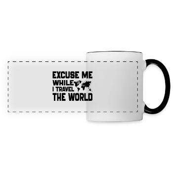 Excuse Me While I Travel The World-Camping 2024 - Panoramic Mug - white/black - Front