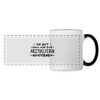 Arzthelferin Lustiger Spruch Arzthelferin Geschenk - Panoramatasse - Weiß/Schwarz - Vorne