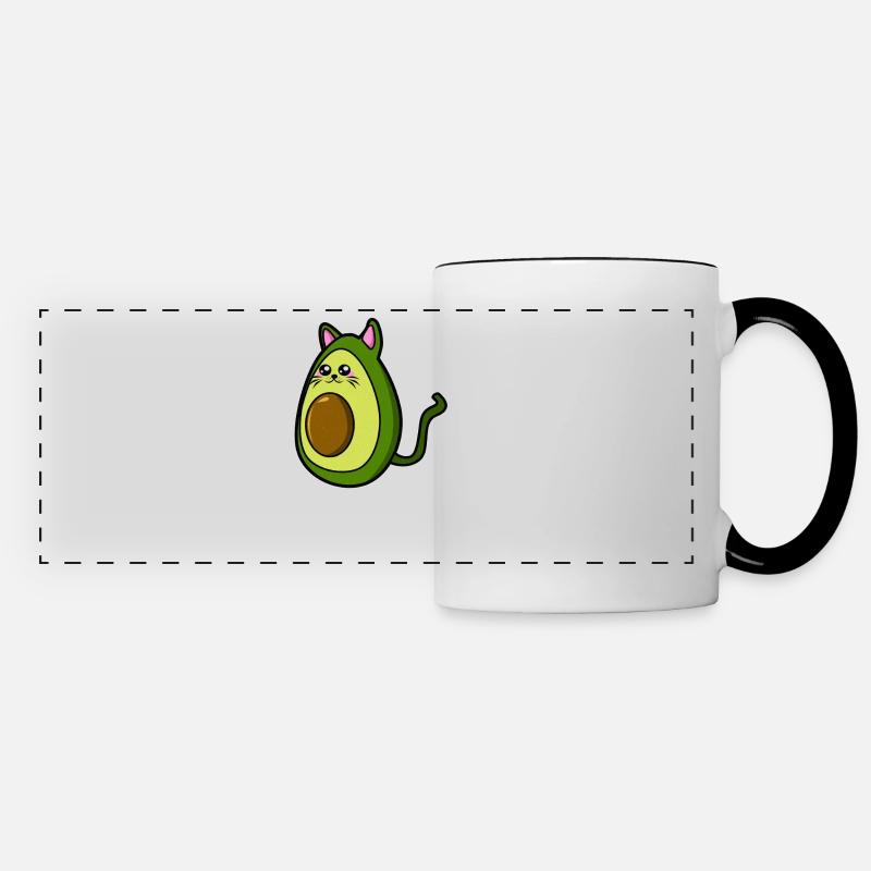 Avocato Avocado Katze - Panoramatasse - Weiß/Schwarz