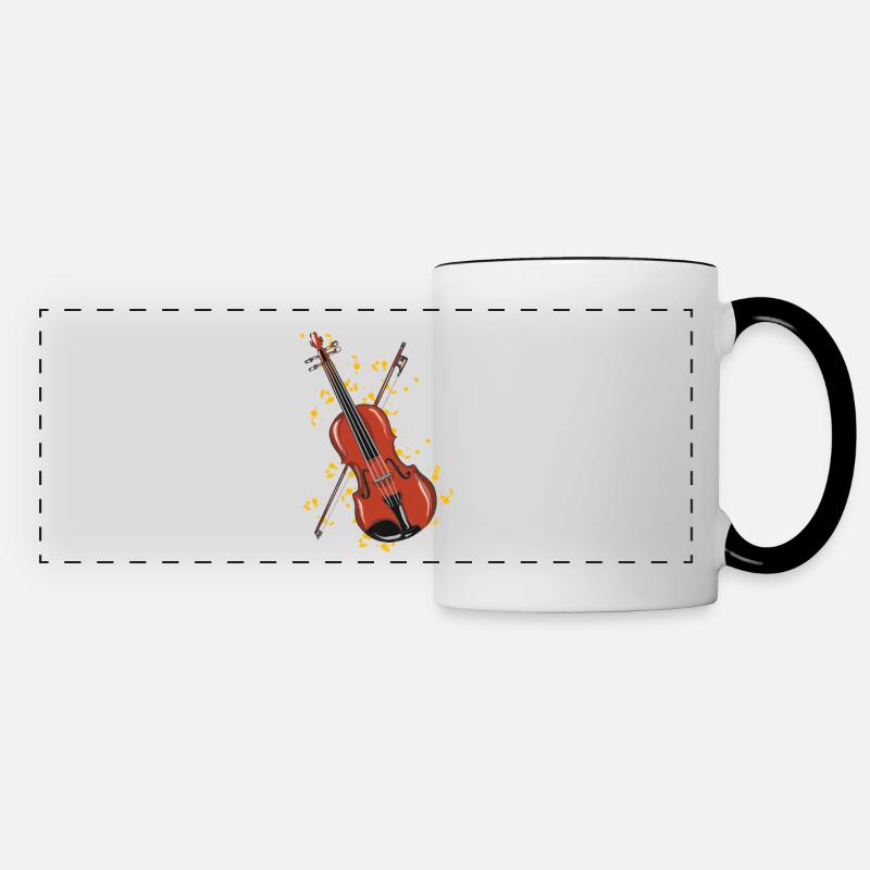 violon - Mug panoramique contrasté et blanc - blanc/noir