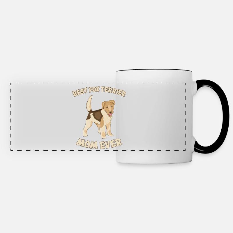 Fox Terrier Maman Chien Disant Fox Terrier Cadeau - Mug panoramique contrasté et blanc - blanc/noir