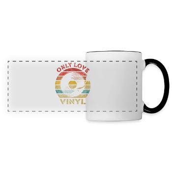 Only Love Vinyl Retro Vintage Music - Panoramatasse - Weiß/Schwarz - Vorne