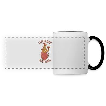 Decrime Nature Colorful Magic Mushroom Heart - Panoramic Mug - white/black - Front