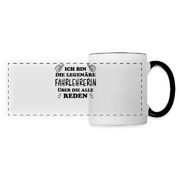 Fahrlehrerin Fahrschule Fun Fahrlehrerin Geschenk - Panoramatasse - Weiß/Schwarz - Vorne