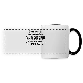 Fahrlehrerin Fahrschule Fun Fahrlehrerin Geschenk - Panoramatasse - Weiß/Schwarz - Vorne