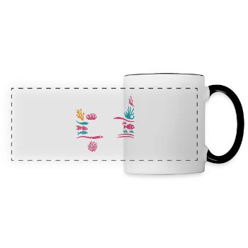 Protect the Reefs Save the Corals Ocean lover - Panoramic Mug - white/black - Front