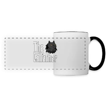 Cat Dad The Catfather Crazy Cat Father Kitty Daddy - Panoramic Mug - white/black - Front