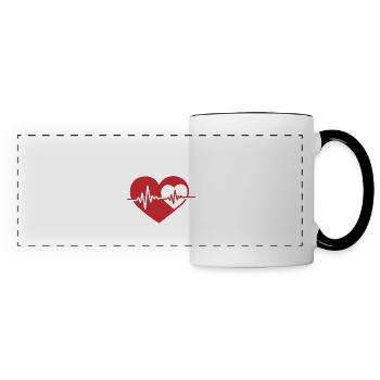 Extra Heartbeat Inside Women Pregnancy Announcemen - Panoramic Mug - white/black - Front