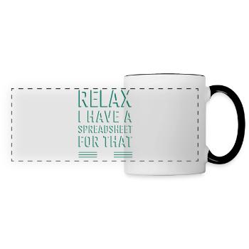 Détendez-vous, j’ai une feuille de calcul pour ce comptable - Mug panoramique contrasté et blanc - blanc/noir - Devant