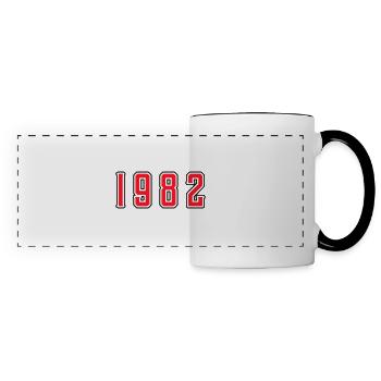 1982 Jahr Geburtstag - Panoramatasse - Weiß/Schwarz - Vorne