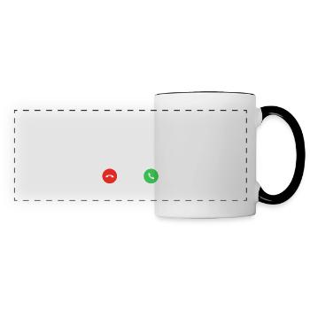 Drôle tondeuse à gazon Tonnage de pelouse Entretien de pelouse - Mug panoramique contrasté et blanc - blanc/noir - Devant