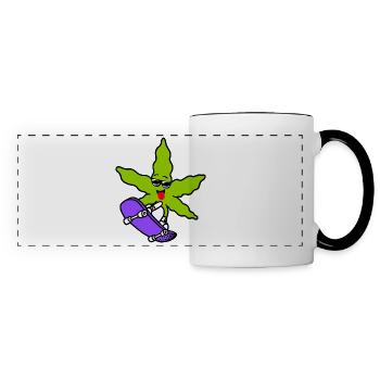 Skater weed - Panoramic Mug - white/black - Front