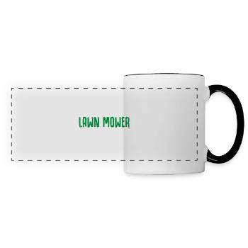 Drôle tondeuse à gazon Tonnage de pelouse Entretien de pelouse - Mug panoramique contrasté et blanc - blanc/noir - Devant