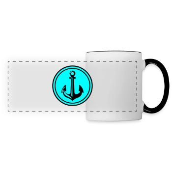 Anker Icon Symbol - Panoramatasse - Weiß/Schwarz - Vorne