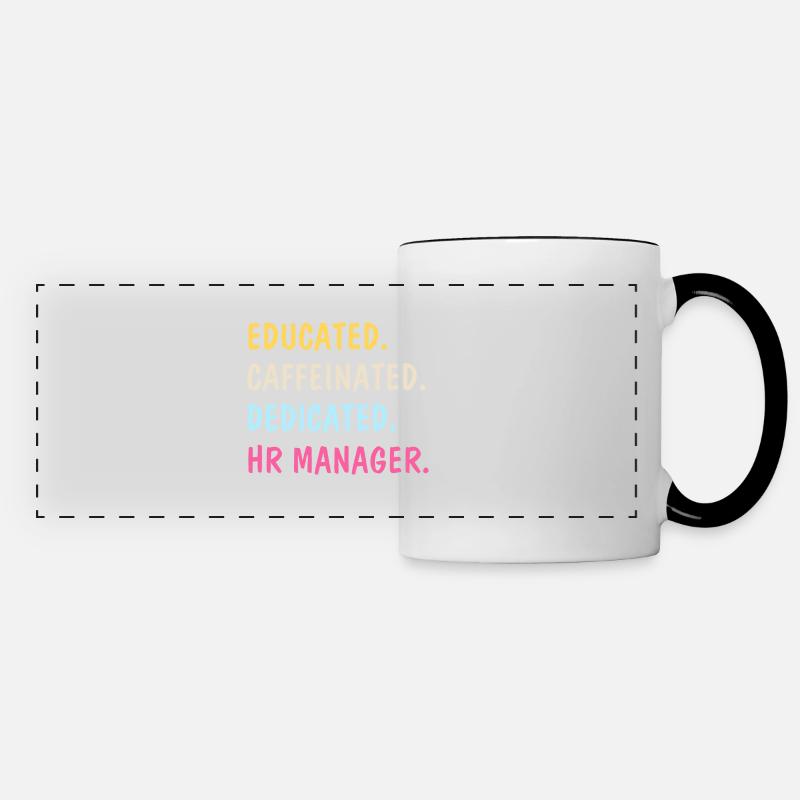 HR Manager Coffee Lover Funny Saying - Panoramic Mug - white/black