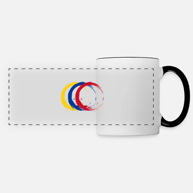 Drapeau Colombie - Mug panoramique contrasté et blanc - blanc/noir