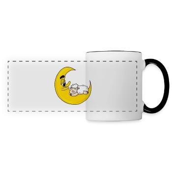 Cadeau mignon de sommeil de lune de mouton - Mug panoramique contrasté et blanc - blanc/noir - Devant