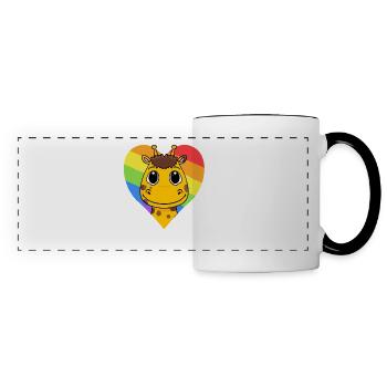 Giraffe LGBT Regenbogen Farben - Panoramatasse - Weiß/Schwarz - Vorne