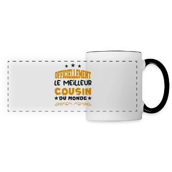 Officiellement Le Meilleur Cousin Du Monde - Mug panoramique contrasté et blanc - blanc/noir - Devant