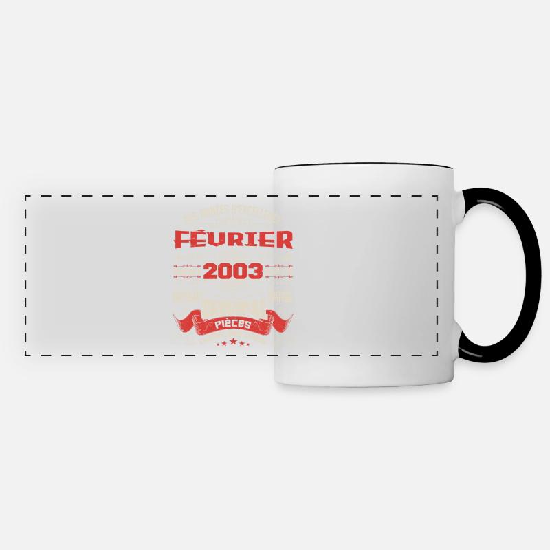 Février 2003 | Des Années D'excellence - Mug panoramique contrasté et blanc - blanc/noir