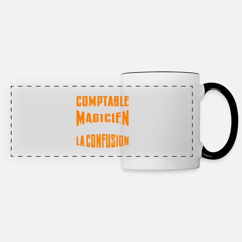 Je Suis Comptable Pas Magicien - Mug panoramique contrasté et blanc - blanc/noir