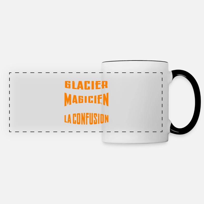 Je Suis Glacier Pas Magicien - Mug panoramique contrasté et blanc - blanc/noir