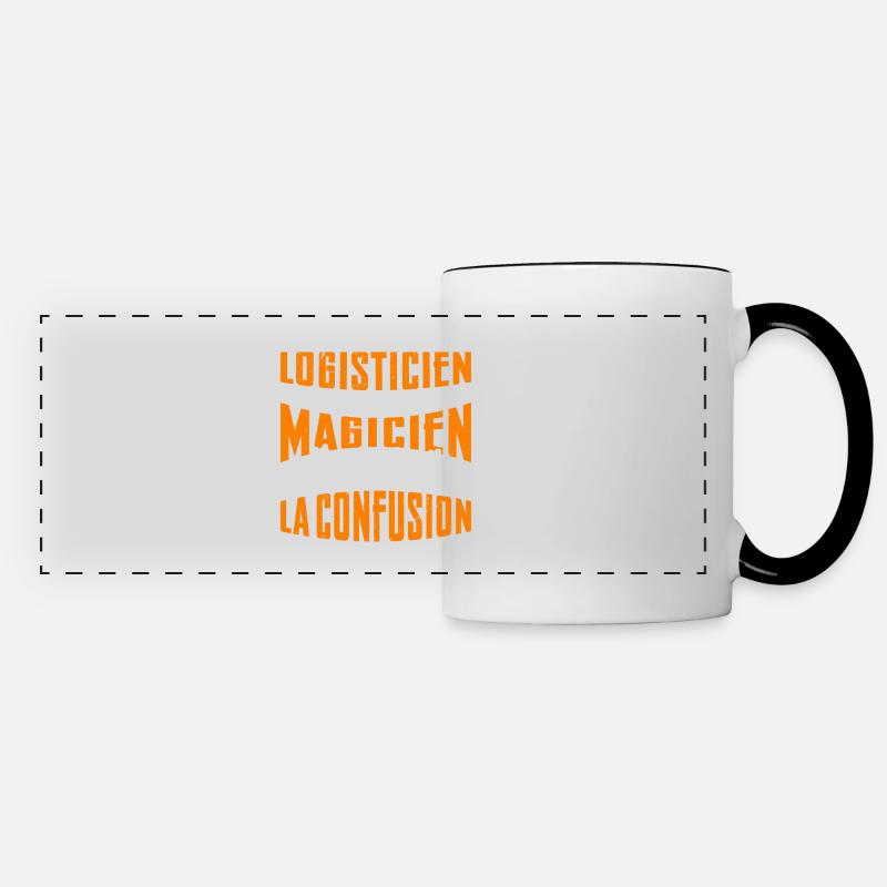 Je Suis Logisticien Pas Magicien - Mug panoramique contrasté et blanc - blanc/noir
