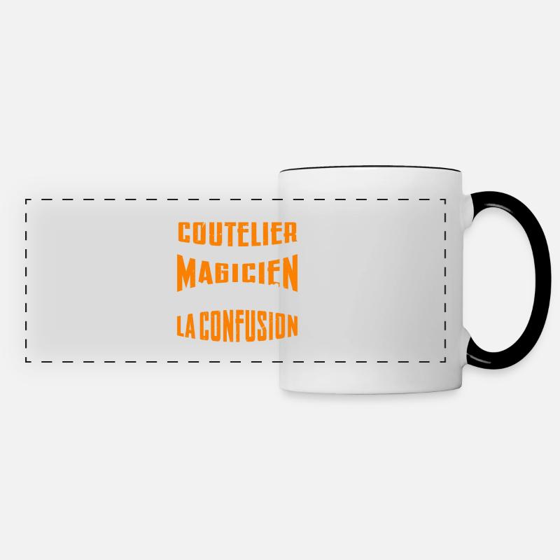 Je Suis Coutelier Pas Magicien - Mug panoramique contrasté et blanc - blanc/noir