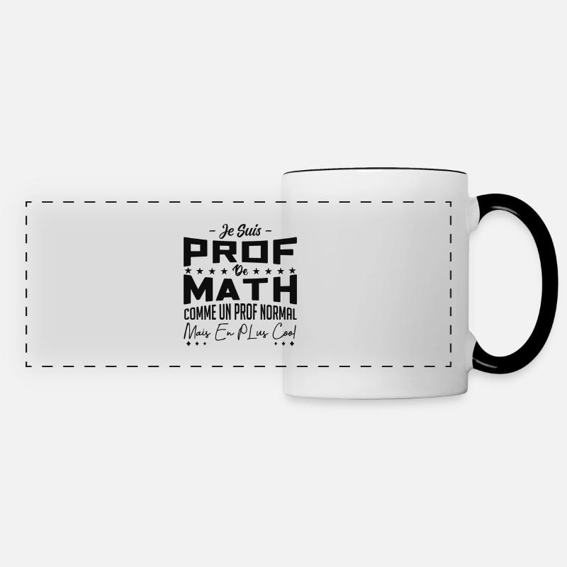 PROF DE MATHS - Mug panoramique contrasté et blanc - blanc/noir