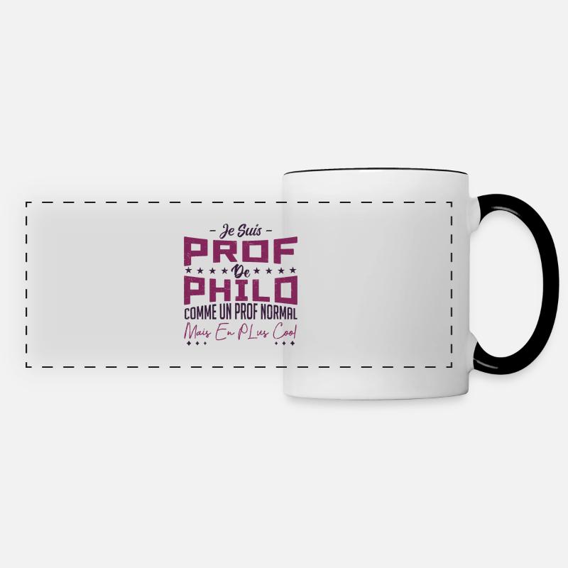je suis prof de philo - Mug panoramique contrasté et blanc - blanc/noir