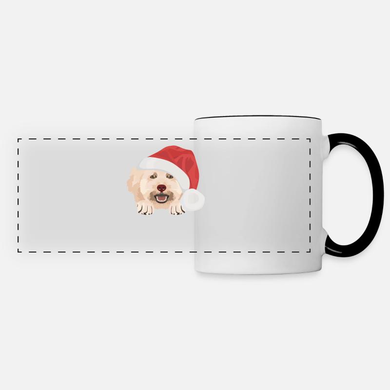 Poodle Merry Christmas - Panoramic Mug - white/black