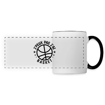 j'peux pas j'ai basket | basketball - Mug panoramique contrasté et blanc - blanc/noir - Devant