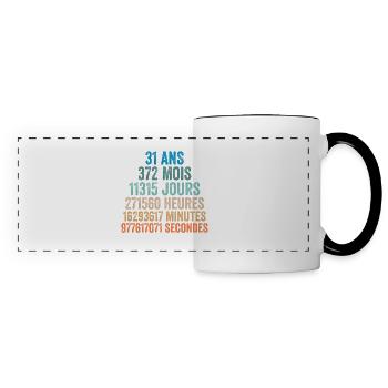 31 Ans Anniversaire - cadeau d'anniversaire - Mug panoramique contrasté et blanc - blanc/noir - Devant