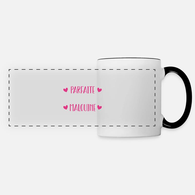 Je Ne Suis Pas Parfaite Mais Malouine - Mug panoramique contrasté et blanc - blanc/noir