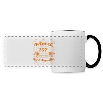 Vintage-Geburtstag geboren im März 2021 - Panoramatasse - Weiß/Schwarz - Vorne