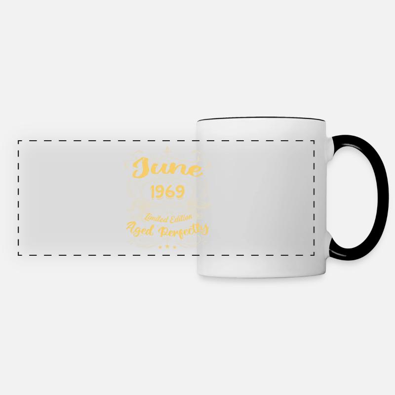 Juni 1969| Vintage Geschenk 1969 - Panoramatasse - Weiß/Schwarz