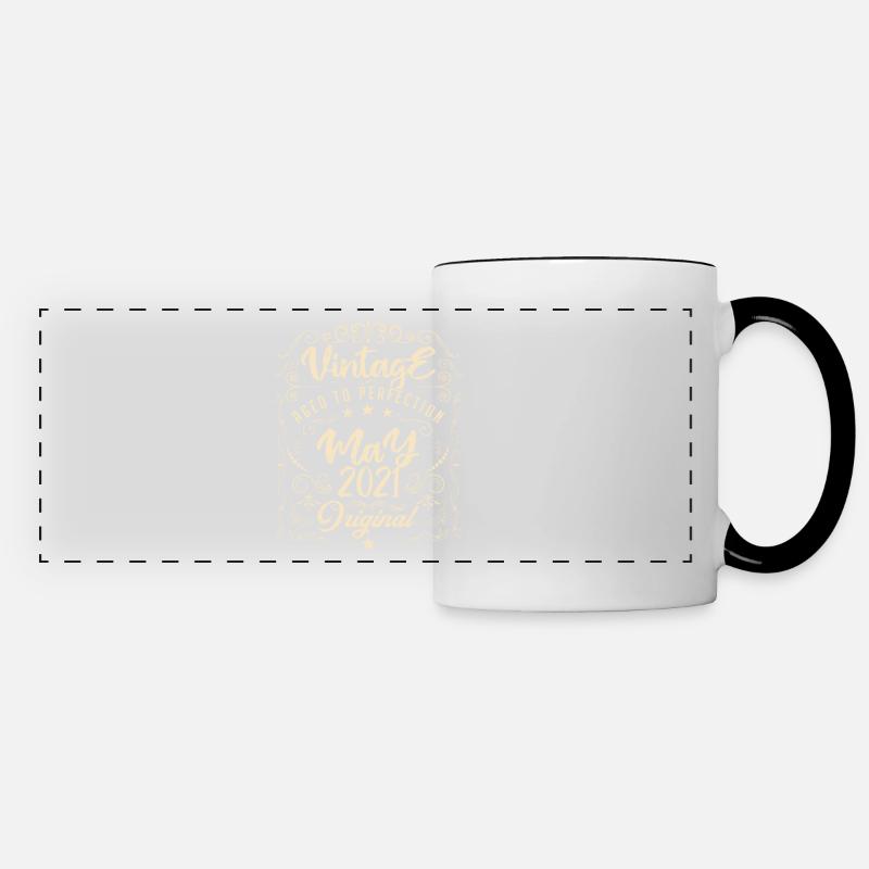 Vintage born in May 2021. Birthday May 2021. - Panoramic Mug - white/black