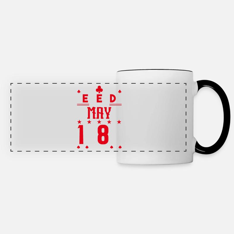 birthday gift May 1987. card games . May - Panoramic Mug - white/black