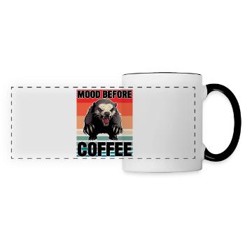 Honey Badger Mood Before Coffee - Panoramic Mug - white/black - Front