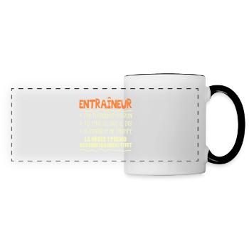Coach Cadeau | Entraîneur Handball Football Rugby - Mug panoramique contrasté et blanc - blanc/noir - Devant