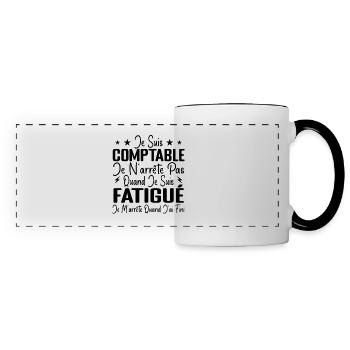 Humour Comptable Cadeau Comptable Motivation - Mug panoramique contrasté et blanc - blanc/noir - Devant