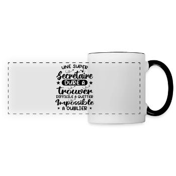 Une super Secrétaire - Cadeau Meilleure Secrétaire - Mug panoramique contrasté et blanc - blanc/noir - Devant
