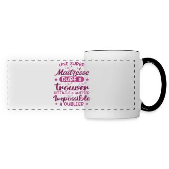 Une Super Maîtresse - Mug panoramique contrasté et blanc - blanc/noir - Devant
